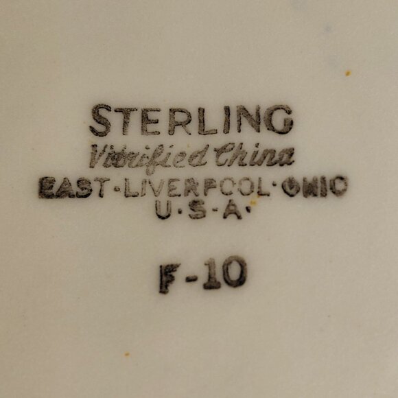 2 Vintage "Sterling" Irish Coffee Pedestal Mugs made in the USA, navy and white - Picture 4 of 4